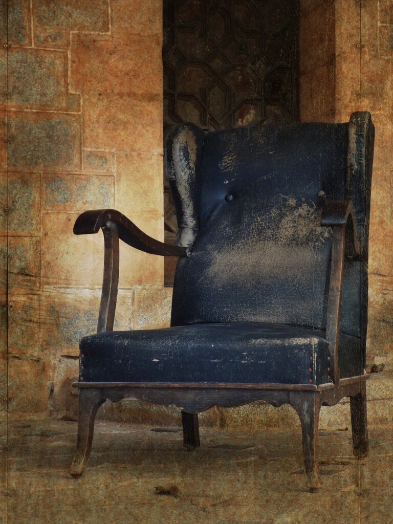 armchair, seat, abandoned